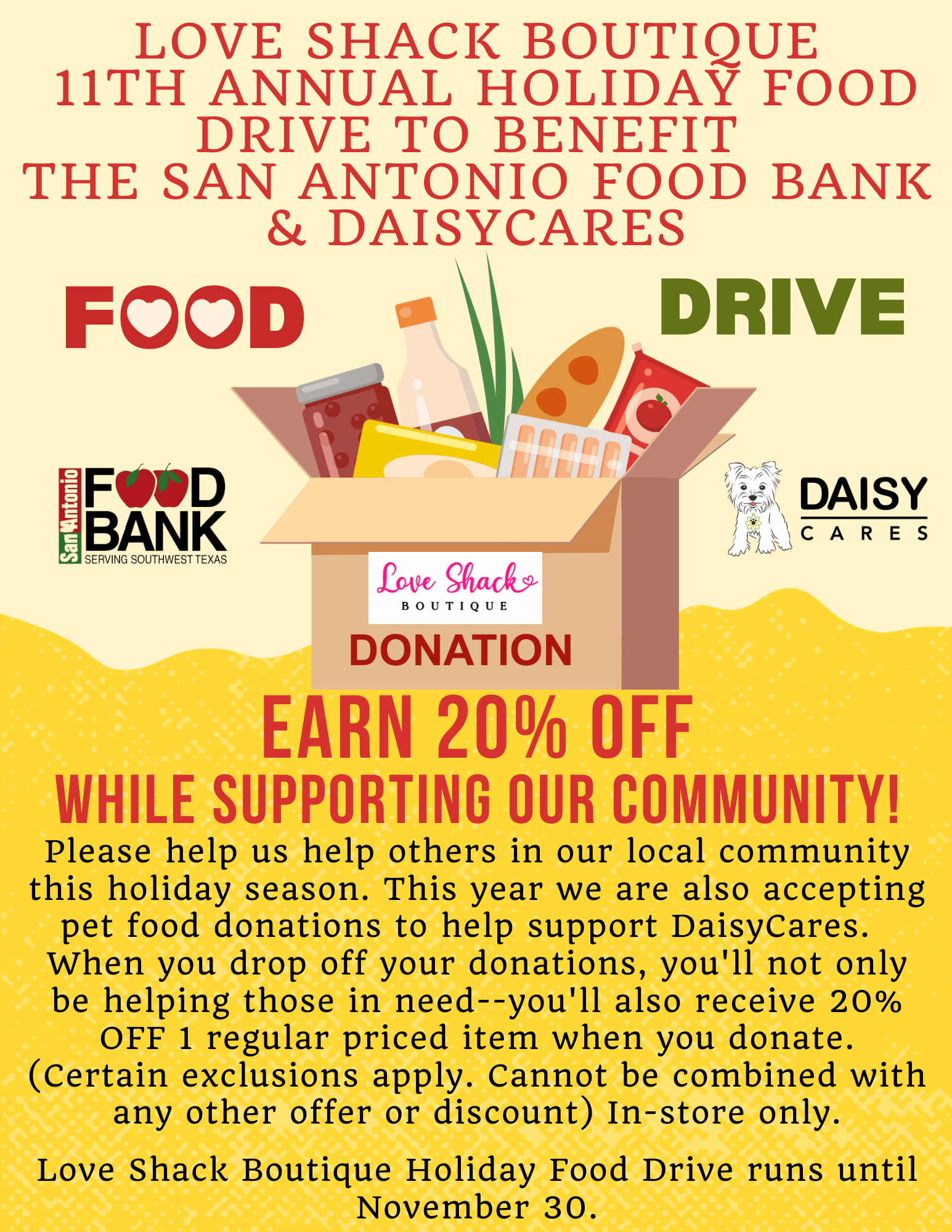 11th Annual Holiday Food Drive To Benefit The Sa Food Bank And